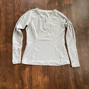 Lululemon Love Some Run Long Sleeve Heathered Light Grey Size 12